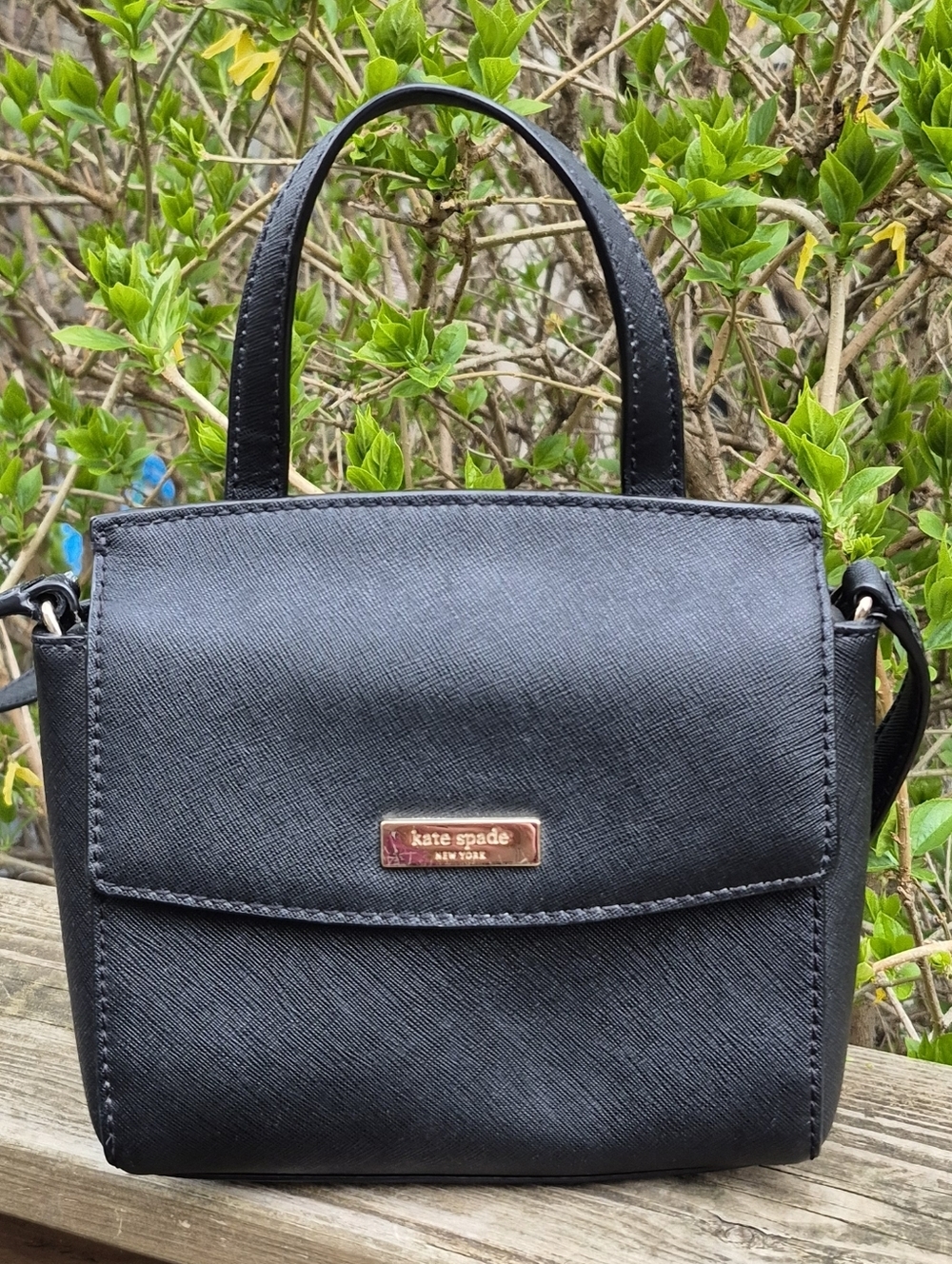 Kate Spade Laurel Way Mini Alisanne Black Leather Crossbody Bag / Purse